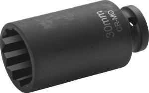 Nasadka  1/2" udarowa 30 mm, 12-kątna, długa