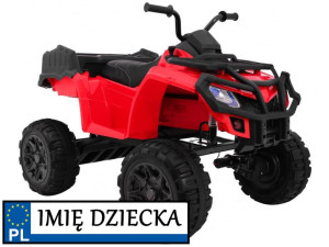 duży QUAD 4x4 DLA DZIECI piankowe koła + pilot 2,4 GHz czerwony