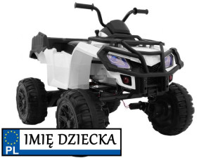 duży QUAD 4x4 piankowe koła + 4 SILNIKI DLA DZIECI biały