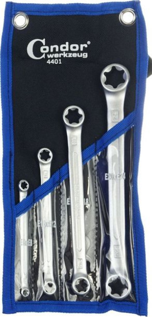 Klucze oczkowe Torx E6-E24, 4 szt.