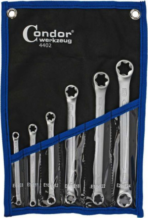 Klucze oczkowe Torx E6-E24, 6 szt.