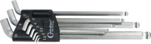 Klucze imbus 1.5-10 mm z kulką,  9 szt.