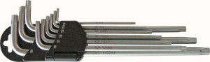 Klucze Torx Plus 5-kątne z otworem TS10-TS50, 9 szt.