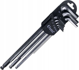 Klucze imbus 1.5-10 mm z kulką, 9 szt.