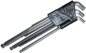 Klucze imbus 1.5-10 mm z kulką, 9 szt.