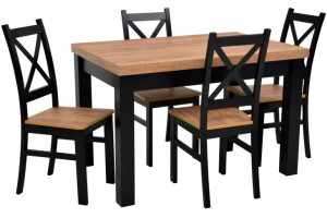 4xkrzesło siedzisko craft i stół 80x140/180 cm