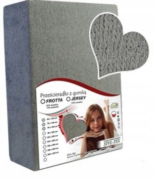Prześcieradło Frotte 200x220 Z Gumką Grafitowe