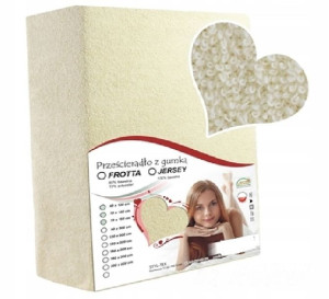 Prześcieradło Frotte 180x200 Z Gumką Polskie Ecru