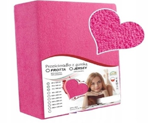 Prześcieradło Frotte 160x200 Z Gumką Różowe