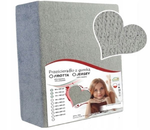 Prześcieradło Frotte 120x200 Z Gumką Polskie Szare