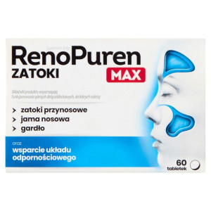 RenoPuren Zatoki Max wspomagający pracę górnych dróg oddechowych 60 tabl