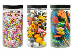 słoiki plastikowe 1500 ml 3szt pojemniki na zabawki kosmetyki
