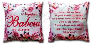 Poduszka Satynowa Obustronna - Najlepsza Babcia