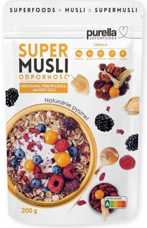 Super Musli Odporność miechunka jagody goji 200 g Purella Superfoods