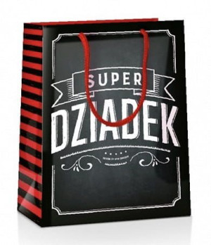 Torebka Ozdobna /prezentowa M - Super Dziadek