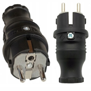 VIPLAST Wtyczka Gumowa Hermetyczna 2P+ Z IP44 230V
