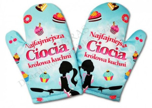 Rękawice Kuchenne - Najfajniejsza Ciocia Królowa Kuchni