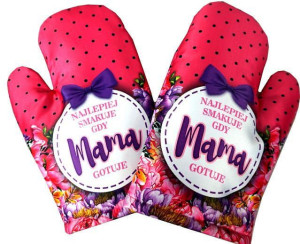 Rękawica Kuchenna - Najlepiej Smakuje Gdy Mama Gotuje /2 Szt.