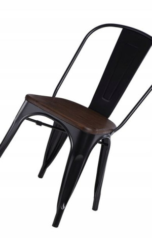 Designerskie Krzesło Loftowe Czarne Do Restauracji