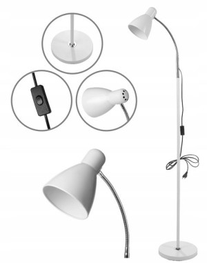 Lampa Stojąca Podłogowa LAR Biała 20W LED E27 155