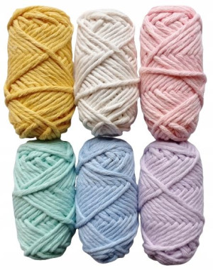 Zestaw Sznurków Do Makramy Pastelowy 3mm 20m
