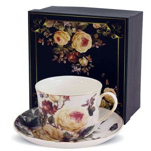 Filiżanka 420 Ml + Spodek - English Collection Róże