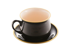 Mieroszów Filiżanka Ze Spodkiem Czarna - Polska Porcelana