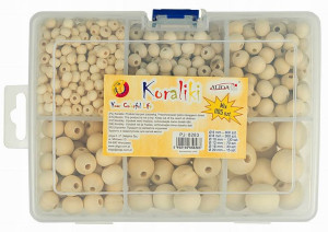 Zestaw Koralików Drewnianych 1105szt Mix Rozmiarów