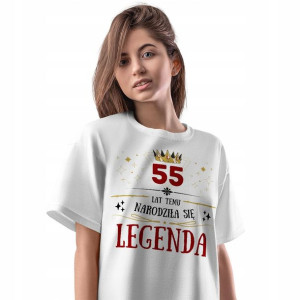 T-Shirt Damski Urodziny 55 55te 55-te Prezent