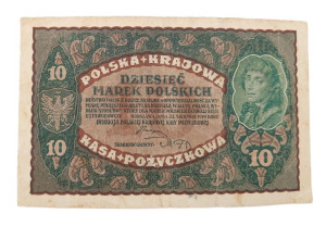 Stary Banknot kolekcjonerski 10 marek Polskich 1919 Polska