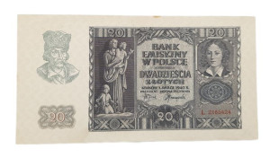 Stary Banknot kolekcjonerski Polska 20 zł 1940