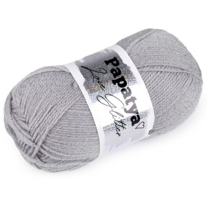 Włóczka Z Lureksem Papatya Love Glitter 100 G - Szara
