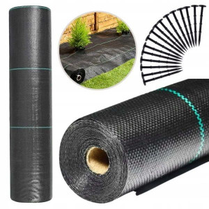 Agrowłóknina antychwastowa  do ogrodu 0,8 x100 m, 70 g + 100 SZPILEK GRATIS