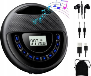 Przenośny odtwarzacz CD głośnik Discman ZESTAW NEW