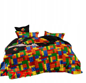 Pościel 160x200 Z Prześcieradłem Klocki Lego