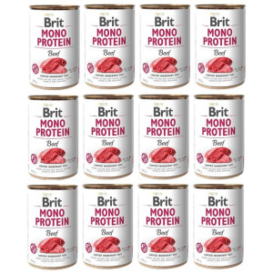 Pakiet Brit Mono Protein Beef Wołowina Mokra Karma Dla Psa 12 x 400 g