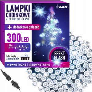 LAMPKI choinkowe 300 LED zewnętrzne FLASH błysk