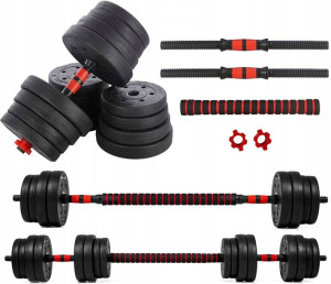 Hantle regulowane 2x15kg sztanga+gryfy zestaw 30kg