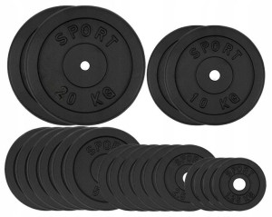 OBCIĄŻENIE ŻELIWNE 110 kg ZESTAW 20 talerzy 28,5mm
