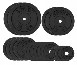 OBCIĄŻENIE ŻELIWNE 100 kg ZESTAW 18 talerzy 28,5mm