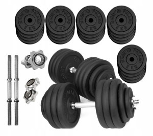 HANTLE ŻELIWNE 2x50 kg gryf Talerze zestaw 100kg