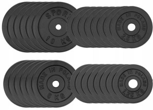 OBCIĄŻENIE ŻELIWNE 120 kg ZESTAW 28 talerzy 28,5mm