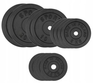 OBCIĄŻENIE ŻELIWNE 90 kg ZESTAW 12 talerzy 30,5mm