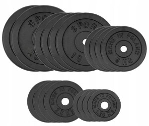 OBCIĄŻENIE ŻELIWNE 115 kg ZESTAW 18 talerzy 28,5mm