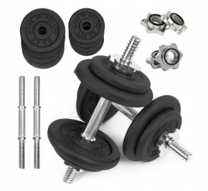 HANTLE ŻELIWNE 2x10 kg gryf Talerze zestaw 20kg