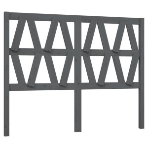 Wezgłowie łóżka, szare, 141x4x100 cm, lite drewno sosnowe