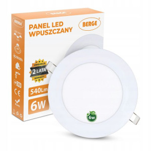 Panel LED plafon okrągły wpuszczany 6W CCD 3 BARWY