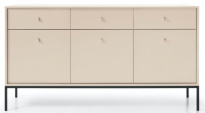 Komoda LAGOS 154 cm stolik Szafka VENASI Bordo Granat Loft Metal