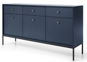 Komoda LAGOS 154 cm stolik Szafka VENASI Bordo Granat Loft Metal