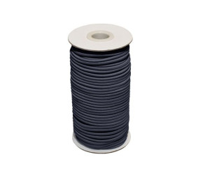 Guma okrągła, gumosznurek w oplocie 3 mm granat 5 m